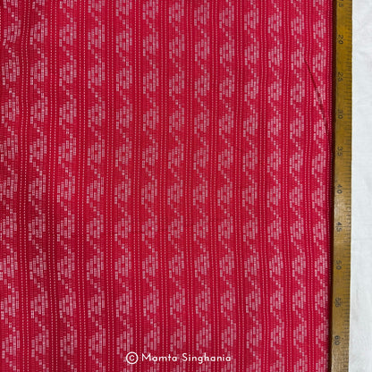 Red Stripes Handloom Cotton Fabric