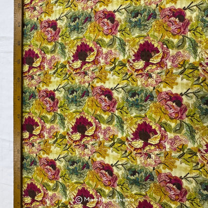 Floral Printed Malai Cotton Fabric