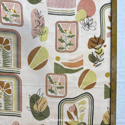 Floral Abstract Printed Modal Satin Fabric