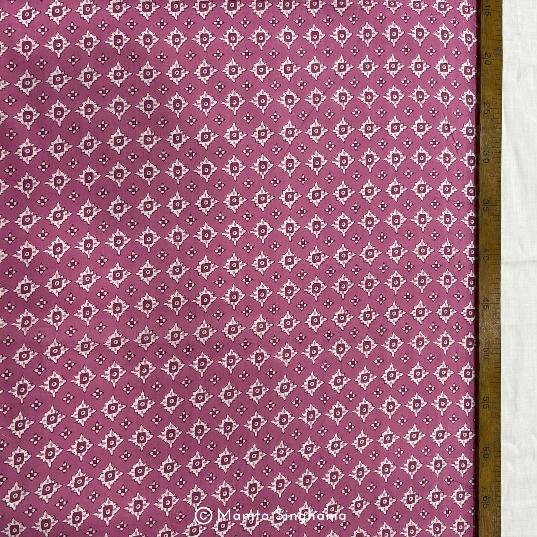 Onion Pink Abstract Printed Cotton Fabric