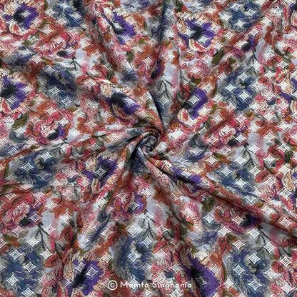 Floral Printed Malai Cotton Fabric