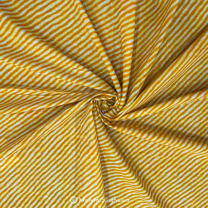 Yellow Leheriya Printed Cotton Fabric