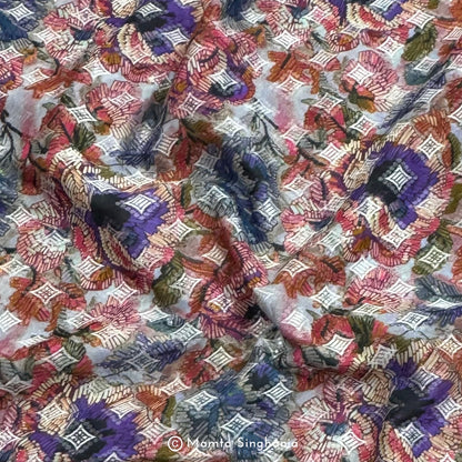 Floral Printed Malai Cotton Fabric