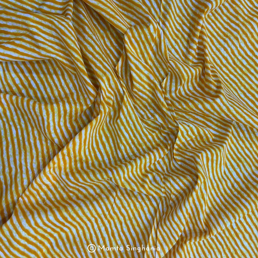 Yellow Leheriya Printed Cotton Fabric