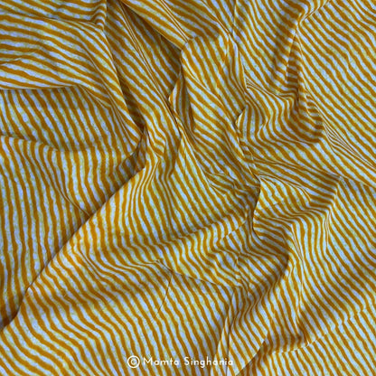 Yellow Leheriya Printed Cotton Fabric