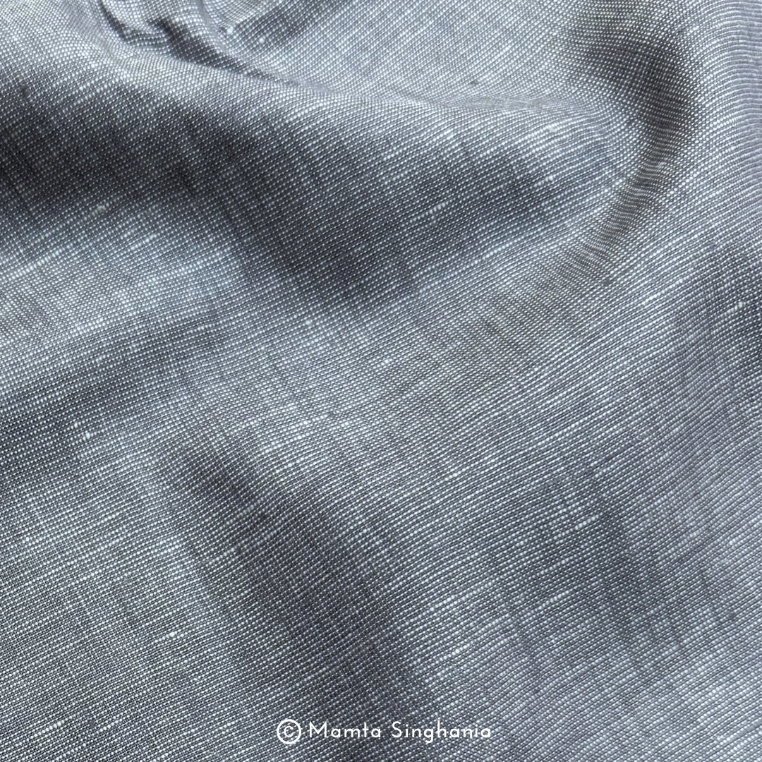 Dark Grey Pure European Linen Fabric (1.45m)