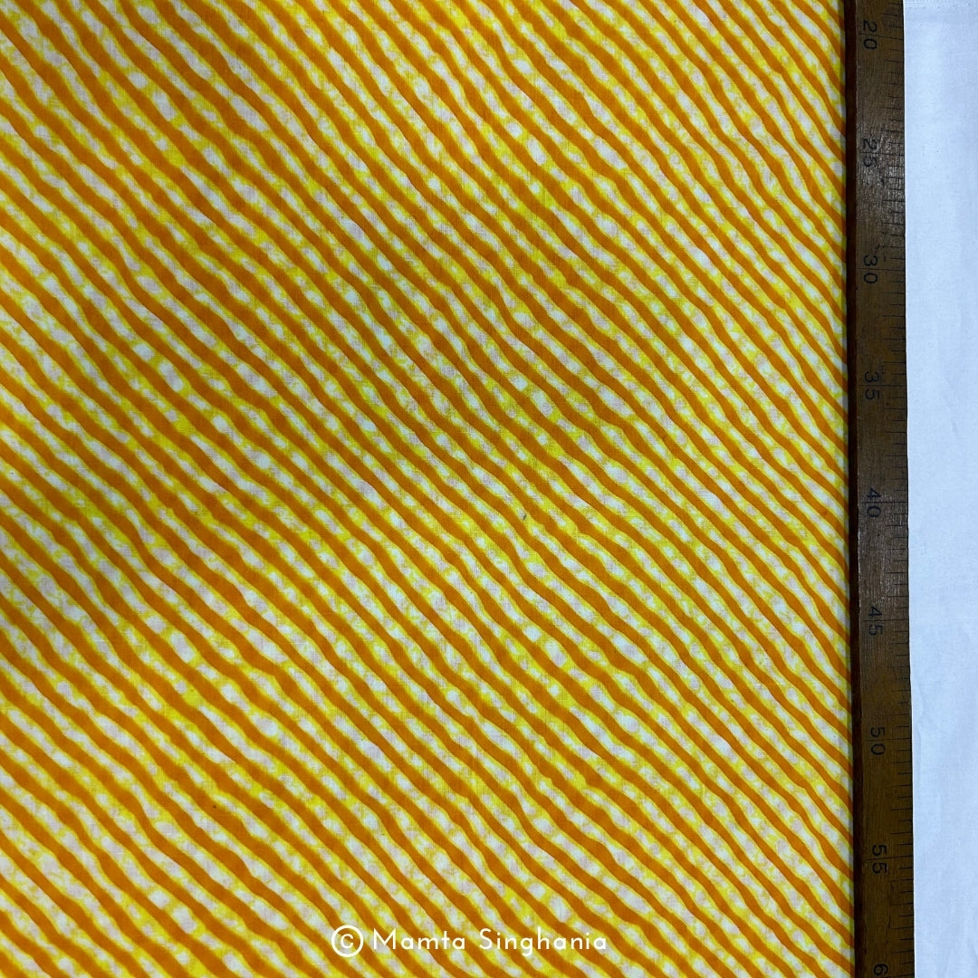 Yellow Leheriya Printed Cotton Fabric
