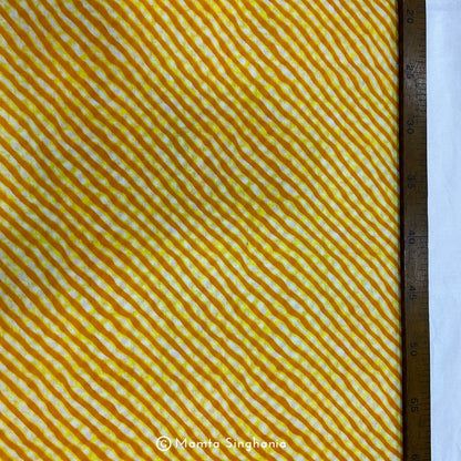 Yellow Leheriya Printed Cotton Fabric