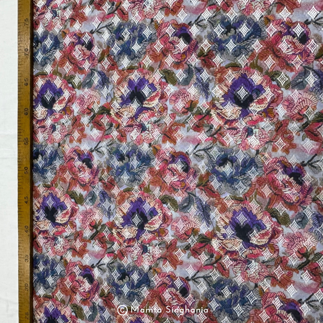 Floral Printed Malai Cotton Fabric