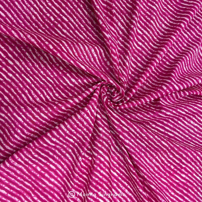 Hot Pink Leheriya Printed Cotton Fabric