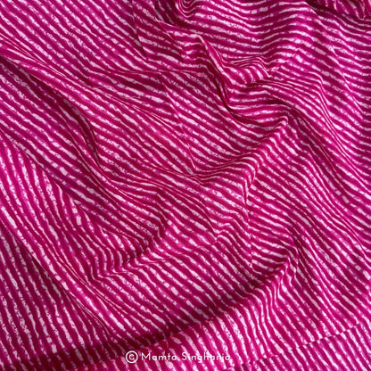 Hot Pink Leheriya Printed Cotton Fabric