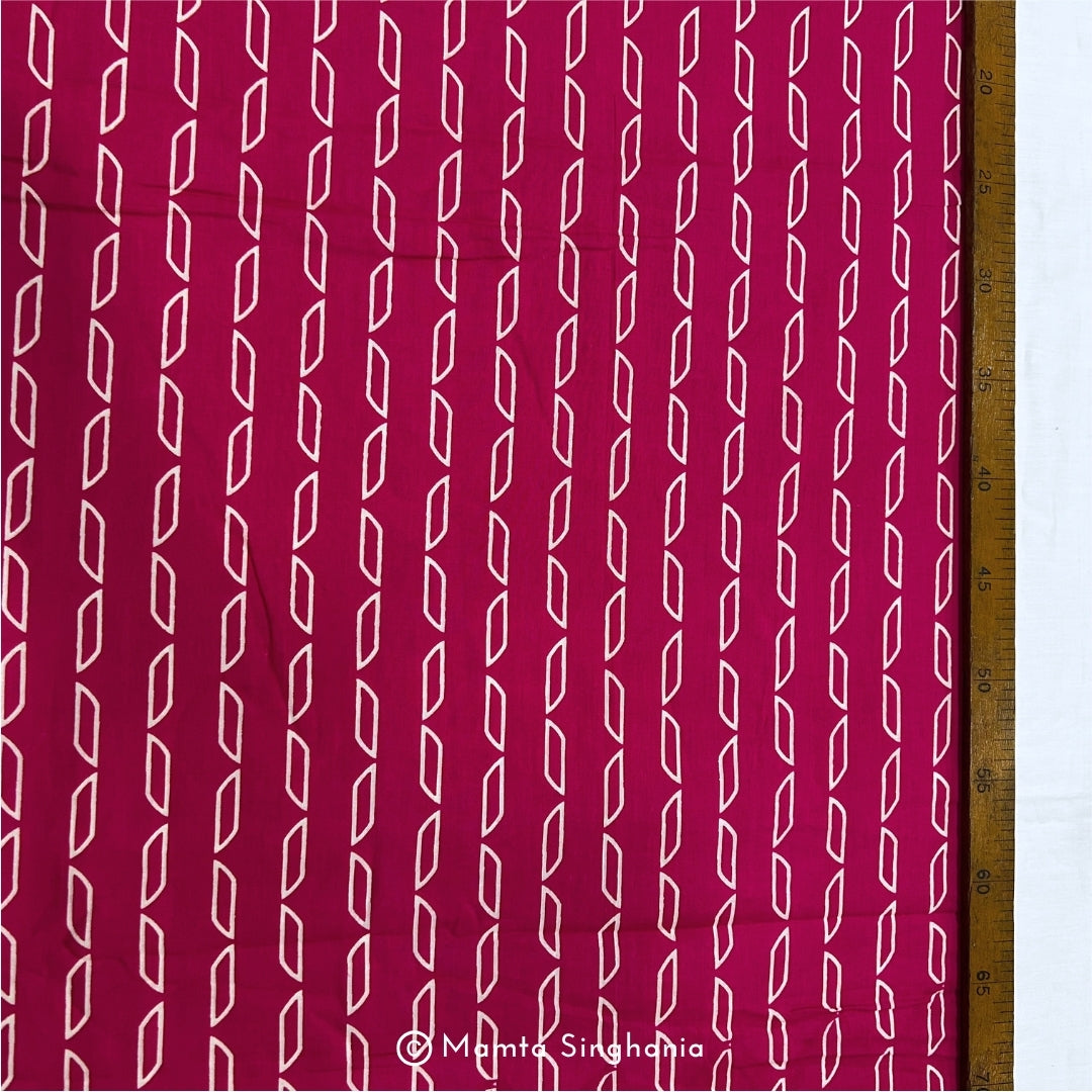 Rani Pink Abstract Printed Cotton Fabric