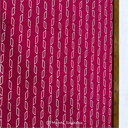 Rani Pink Abstract Printed Cotton Fabric