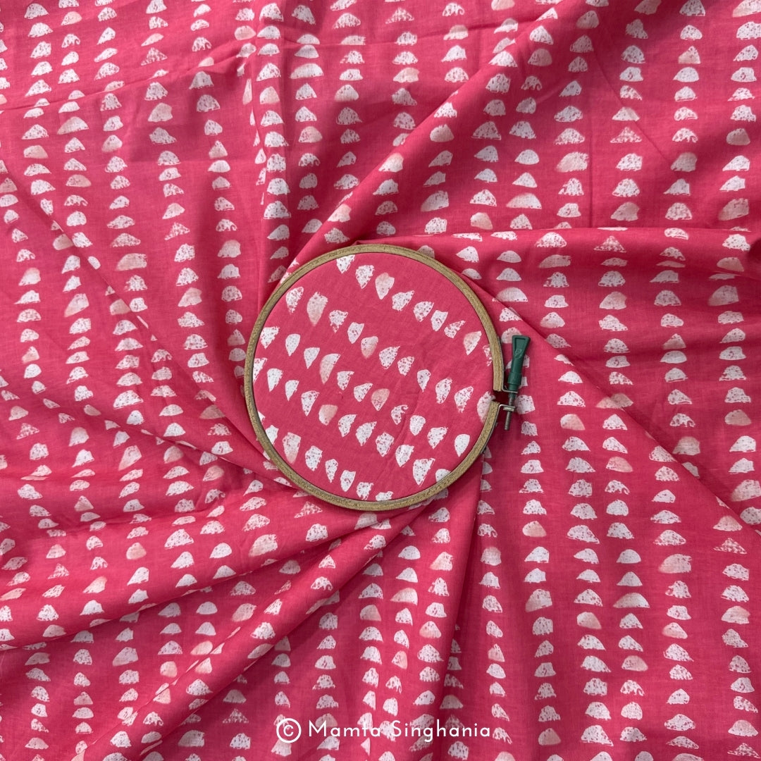 Pink Abstract Printed Cotton Fabric