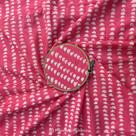 Pink Abstract Printed Cotton Fabric