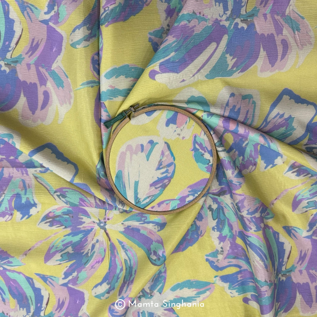 Floral Printed Crush Chiffon Fabric