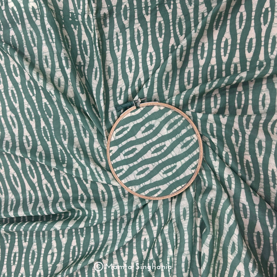 Paris Green Printed Modal Satin