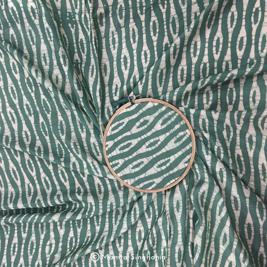 Paris Green Printed Modal Satin