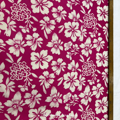 Rani Pink Floral Printed Cotton Fabric