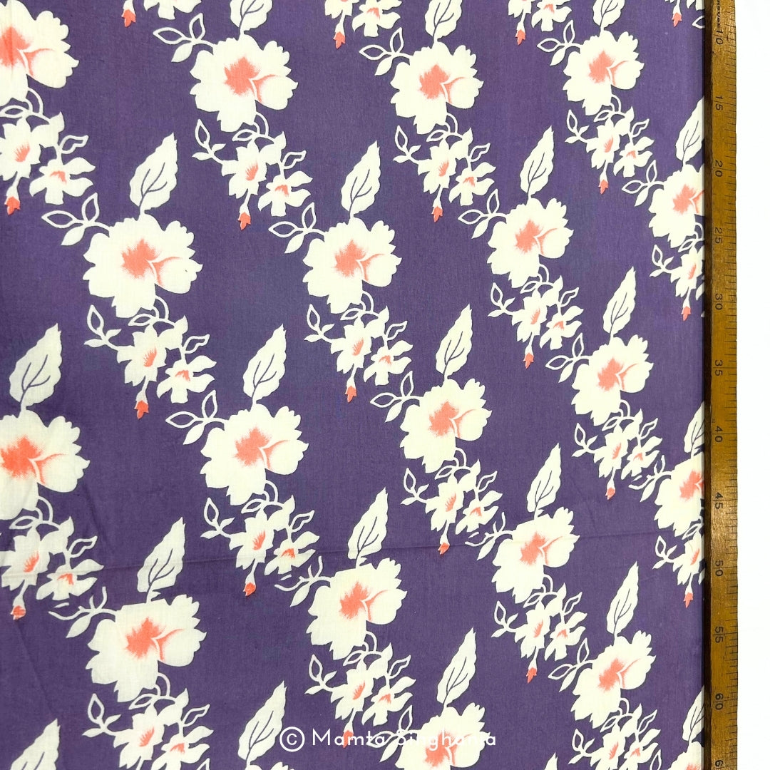Light Purple Floral Printed Cotton Fabric