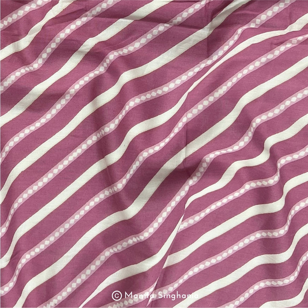 Pale Onion Pink Abstract Printed Cotton Fabric