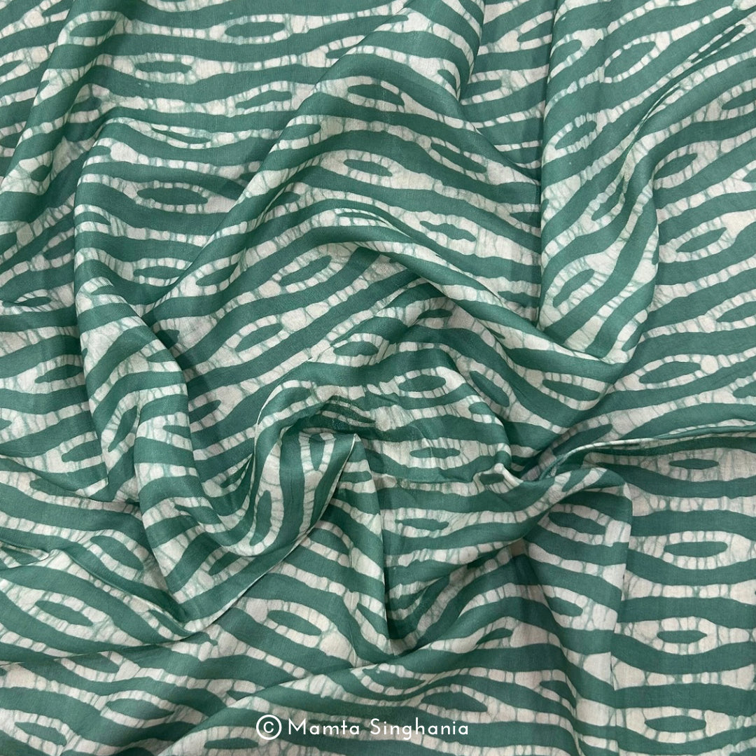 Paris Green Printed Modal Satin