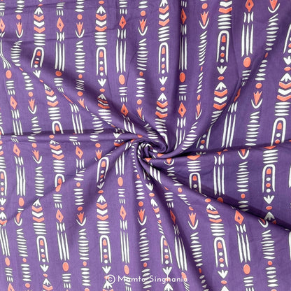 Light Purple Abstract Printed Cotton Fabric