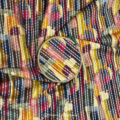 Abstract Printed Self Weave Cotton Fabric
