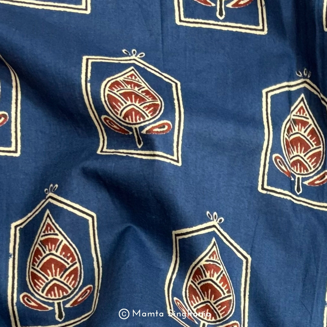 Indigo Blue Printed Cotton Fabric