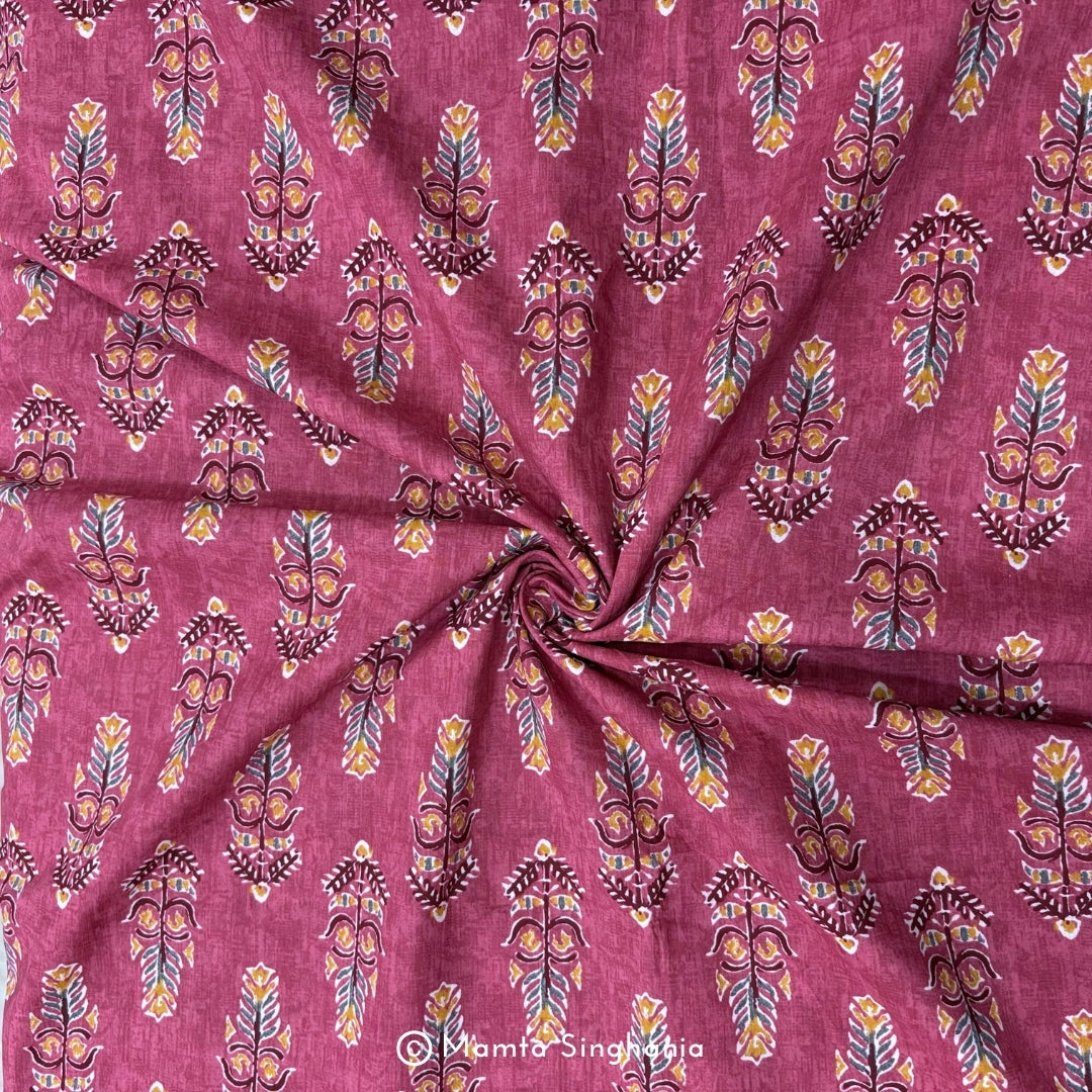 Bubblegum Pink Printed Cotton Fabric