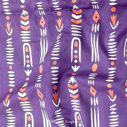 Light Purple Abstract Printed Cotton Fabric