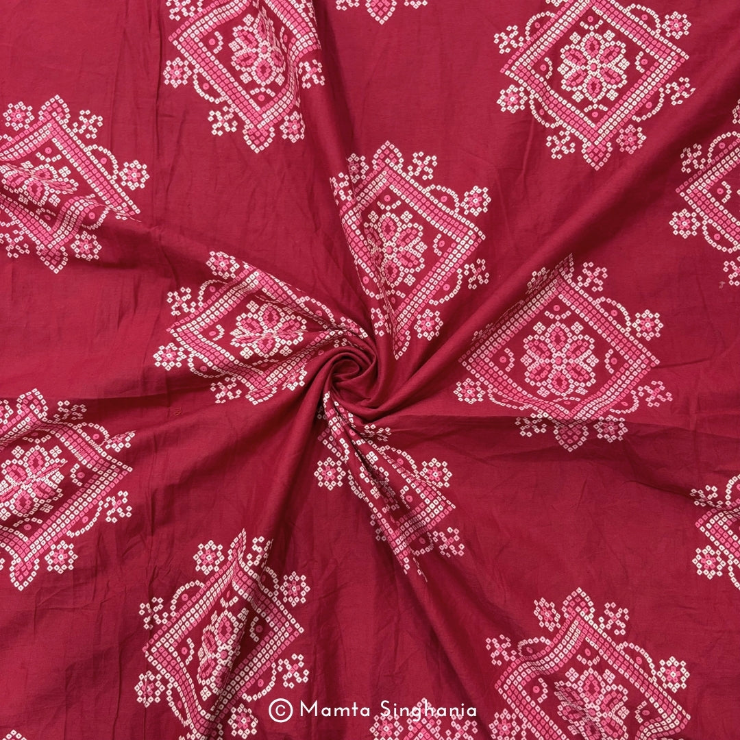 Barn Red Printed Cotton Fabric