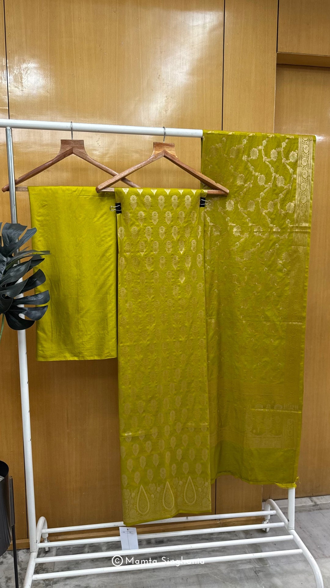 Lemon Green Banarasi Brocade Suit Set